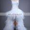Hi Low Bridal Dress HMY-PS004 Silver Beaded Short Front Long Back Plus Size Wedding Dress
