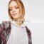 Womens Argyle Baggy Long Sleeve Woolen Kintted Cardigan Sweater