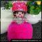 Energy-Saving Rabbit Cartoon Fur Keyring Keychain Ball With false drill