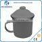 Carbon steel metal enamel mug with stainless steel rim