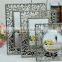 Wholesale metal mini photo frames antique silver plating flower hollow out style metal photo frame expert