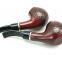 135mm Length wooden resin short tobacco pipe with small black line-dot head for smoking