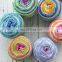 wholesale rainbow color 100% mercerized cotton yarn ball