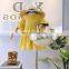 Yellow Flare Sleeve Girl Dress 2020 Summer New Style Cotton Causal Dress Kids Clothes