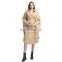 TWOTWINSTYLE Women Windbreaker Lapel Collar Big Cuff High Waist With Sashes Loose Casual