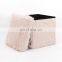 Customized Beautiful Pink Faux Fur Folding Storage Ottoman for Clothes for Living Room
