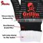 Black Para-Aramid Silicone Heat Flame Resistant BBQ Grill Oven Mitt Cooking Gloves