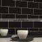 JBN Black Glass Subway Backsplash Tile Great for Kitchen Backsplash Bathroom Tile Floor Wall Tile