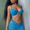 2pcs Blue Mesh lace lingerie dress set