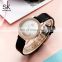 SHENGKE Luxury Diamond Lady Watch Dazzling Watches Pearl-shell Dial Leather Band Japan Quartz Customization logo OEM ODM