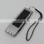 Plastic Silver Rectangle Rechargeable Portable Solar 3 LED Flashlight with USB Charger