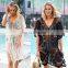 2021 New Arrived Beach Cover Up Embroidery Bathing Suit Sundress Ruffle Hem Swimsuit Cover Up