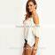 Spring Casual blouse Hem Three Quarter Length Sleeve Round Neck Loose Blouse B011