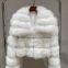 New Imported Fox Fur Striped Fur Coat, Women's Short Lace Lace Slimming Lapels Fur Coat