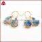 China supplier women environmental copper hoop druzy crystal dangle earring jewelry                        
                                                Quality Choice