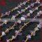 natural amethyst beads stainless steel gold chain wholesale gemstone chain roll