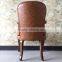 Comfortable chairs for the elderly antique leather oval back wood chair