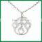 Hollow Paw Pendant with Movable Palm Charm Necklace
