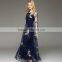 2016 Floor Length Printed Mesh Evening Dresses Fashion Design