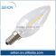 glass lamp 2W c35 e14 filament led candle light dimmable bulb