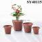 Terracotta color manufacturing small printed plastic pots