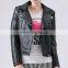 Classtic motobike style leather jacket with button for women