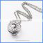 Newest Fashion Jewelry Women's Openable Rhinestones Pave Metal Cage Chime Box Sound Ball Pendant Pregnancy Necklaces HBAC-M047