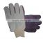 Cowsplit leather knitted wrist palm lined worker gloves