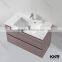 white modern bathroom sinks / solid surface freestanding basins