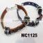truth plain cowhide braided handmade leather bracelet with owl beads charm
