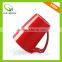 plain Solid color ceramic mugs with spoon in handle of red&white&black&DIY