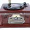 Classic Wooden Design Radio Record Player, Annatto and white color Phonograph