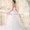 VIL-02 Sheer Sweetheart Lace Appliques Off the Shoulder Tiered Ruffles Ball Gown Wedding Dresses