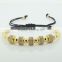 High Quality White Zircon CZ Jewelry Bracelet Handmade 24k Copper Bead Briading Macrame Bracelets Wholesale