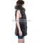 Women rex rabbit fur vest long rabbit fur vest with raccoon fur collar KZ160041