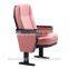 Hot selling modern comfortable design red fabric auditorium chair with hide writing pad