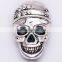 47*30mm New Fashion Wholesale Large Crystal Skull Men's Brooch