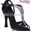 Suphini Black Satin Spain Hot Sale Reina Latin Dance Shoes