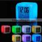 New design 7 Color change Digital alarm clock / glowing led color change clock / led table clock