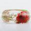 2016 fashion handmade and custom wholesale resin flower bangle with real flowers