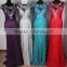 Sexy Backless Blue Sleeveless long lace maxi prom women dress fashion 2014