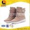 Round head flat bow boots low price leather snow boot
