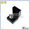 Custom luxury cosmetic pu leather Hinge box Large Fancy Black Leather Watch Box