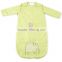 100% cotton baby child sleeping bag with detachable sleeve for four seasons green lovely elephant