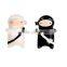 Santa and Snowman bride and groom ceramic Salt and Pepper Shaker Set wedding favors