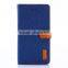 Nature oxford cloth leather card bumper/pocket cell phone case for Fujitsu