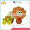 Wholesale lovely wooden pull duck car toy best selling baby pull wooden duck car toy W05B056