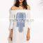 off shoulder smocking mini dress digital printing new design latest western dress patterns for girls