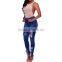 New Model Colombian Butt Lift Jeans Wholesale Skinny Jeans Women Scratch Denim Destroyed Pants