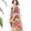 2017 summer plus size printed dress cool chiffon maternity dress